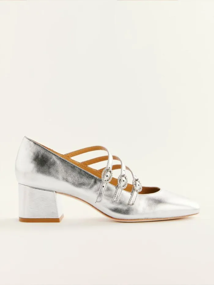 The Reformation Mimi Buckle Pump Silver 8211 Shoes