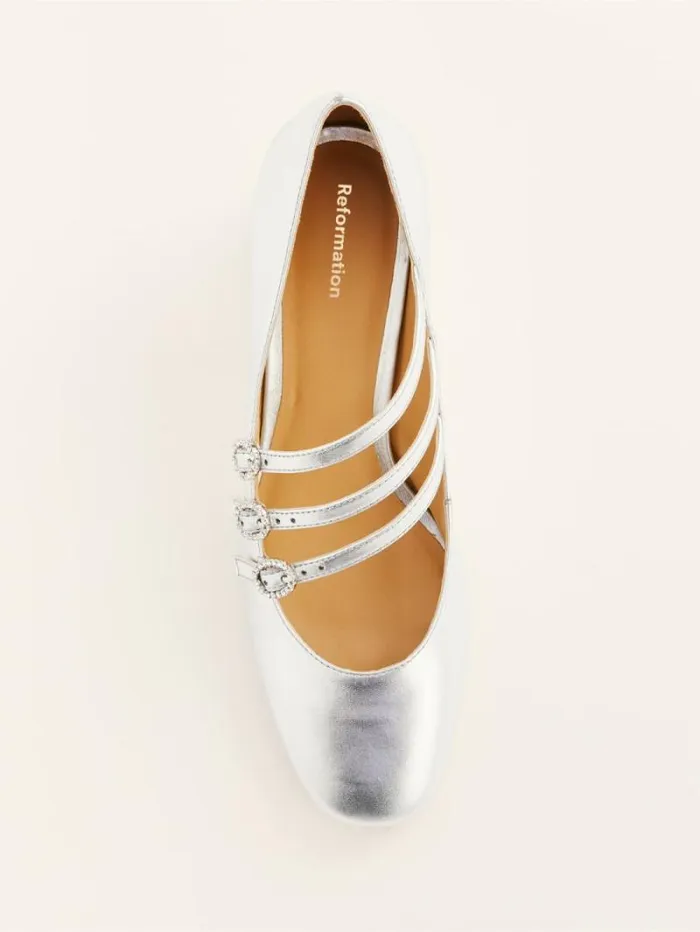 The Reformation Mimi Buckle Pump Silver 8211 Shoes