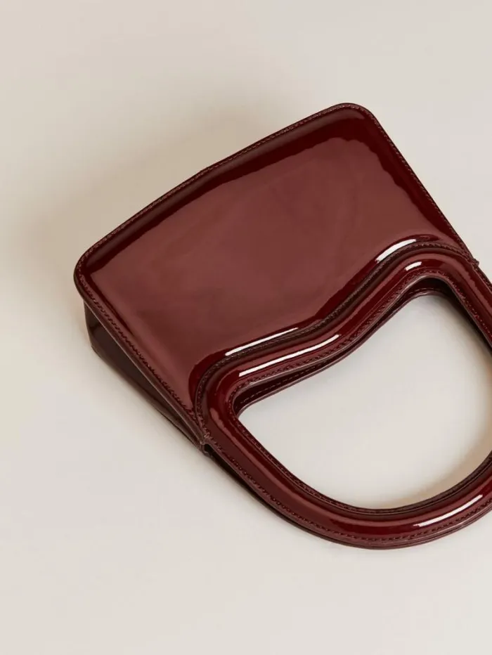 The Reformation Mini Luciana Frame Handle Ruby Patent 8211 Bags