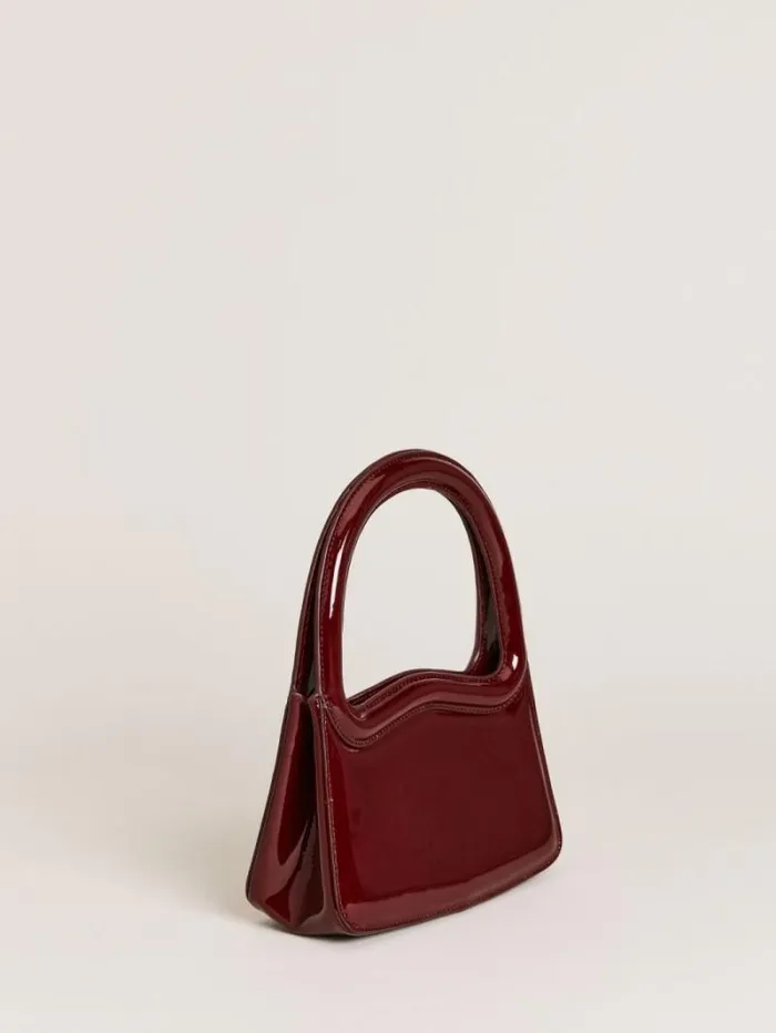 The Reformation Mini Luciana Frame Handle Ruby Patent 8211 Bags