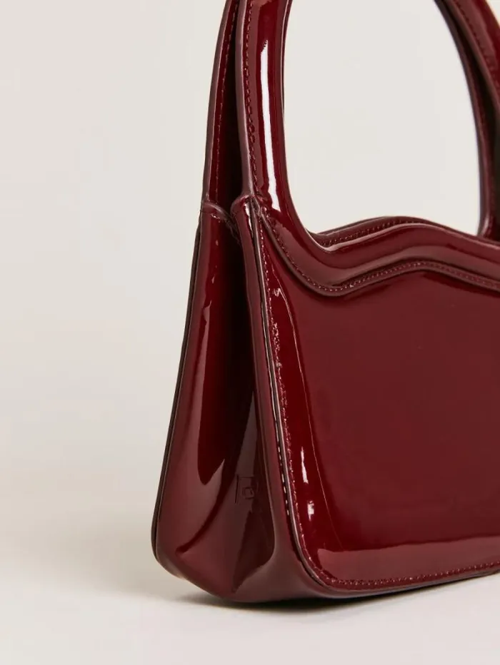 The Reformation Mini Luciana Frame Handle Ruby Patent 8211 Bags