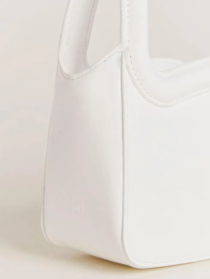 The Reformation Mini Luciana Frame Handle White Patent 8211 Bags
