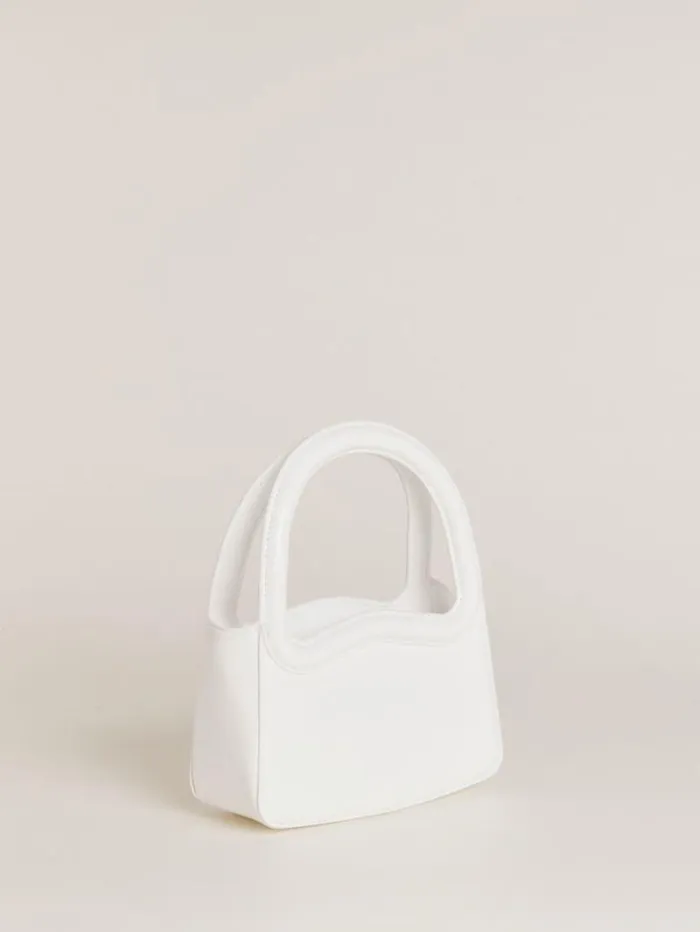 The Reformation Mini Luciana Frame Handle White Patent 8211 Bags