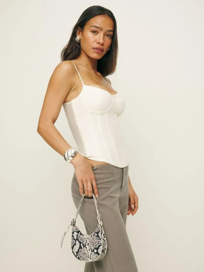 The Reformation Mini Rosetta Shoulder Bag Roccia Snake 8211 Bags