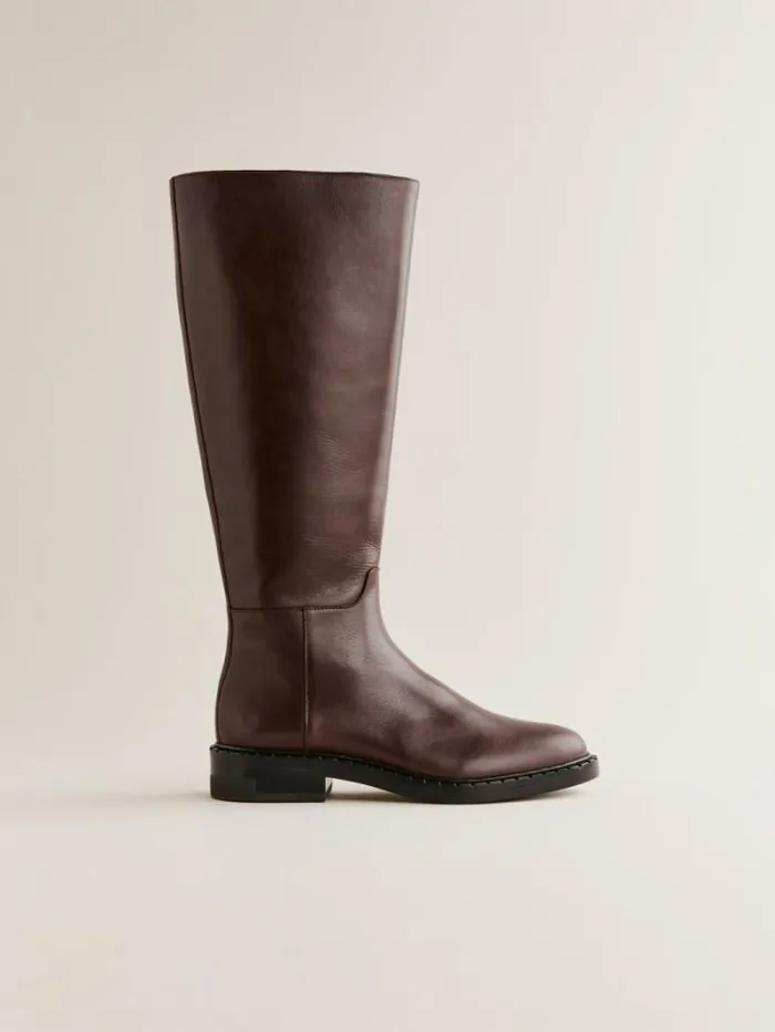 The Reformation Nancy Knee Boot Espresso Leather 8211 Shoes