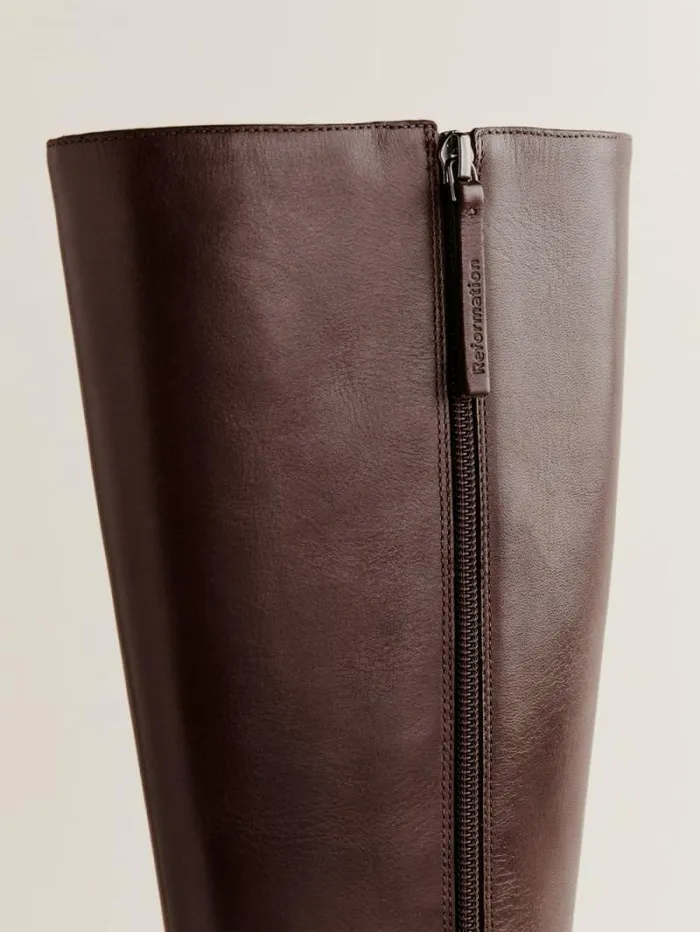 The Reformation Nancy Knee Boot Espresso Leather 8211 Shoes