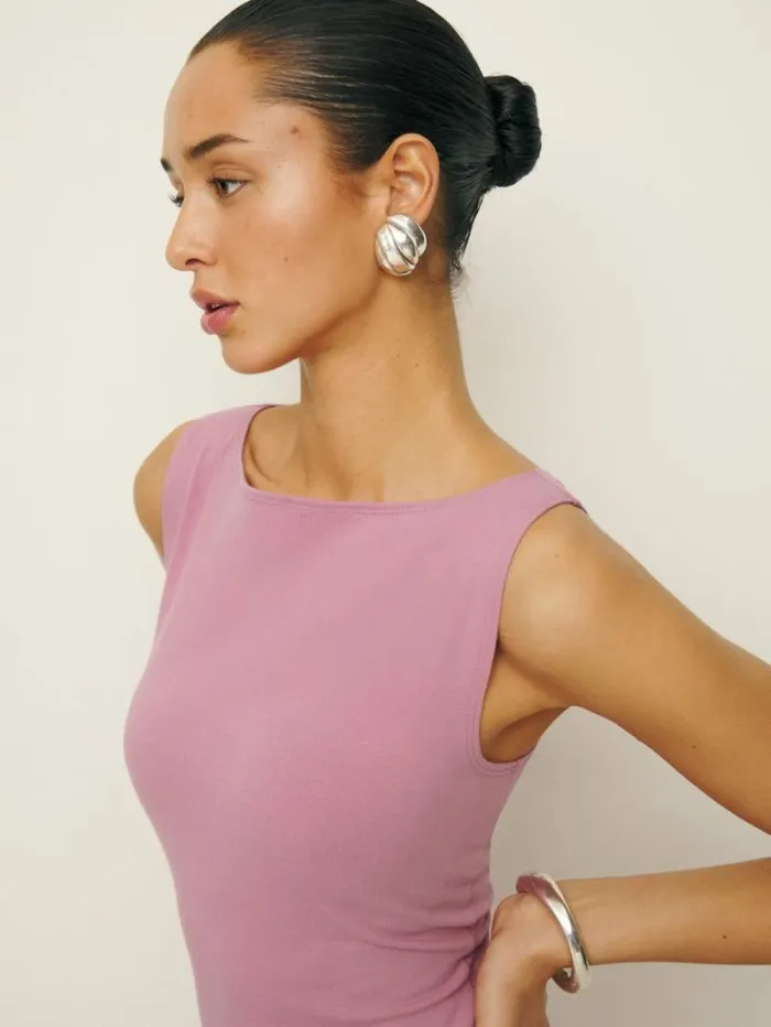 The Reformation Nataly Knit Dress Rose Petals 8211 Clothing