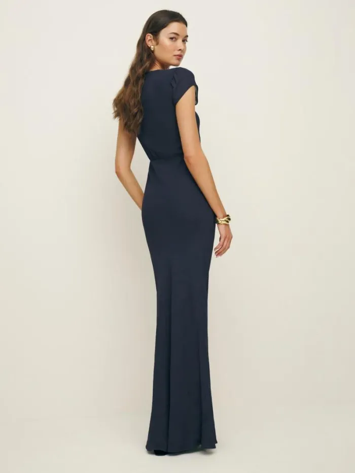 The Reformation Nayeli Dress Navy 8211 Weddings