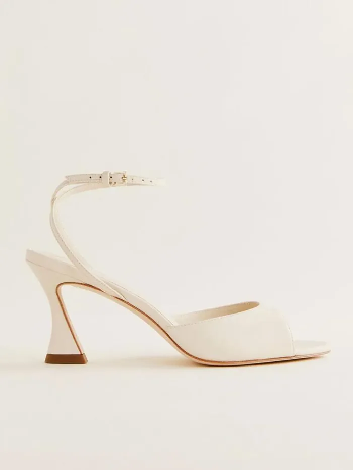 The Reformation Noa Heeled Sandal Almond Leather 8211 WeddingsShoes