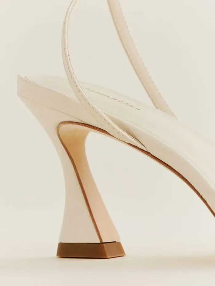 The Reformation Noa Heeled Sandal Almond Leather 8211 WeddingsShoes