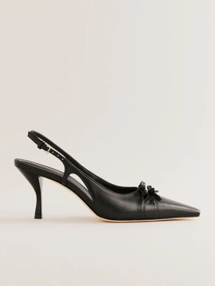 The Reformation Noreen Slingback Pump Black Leather 8211 WeddingsShoes