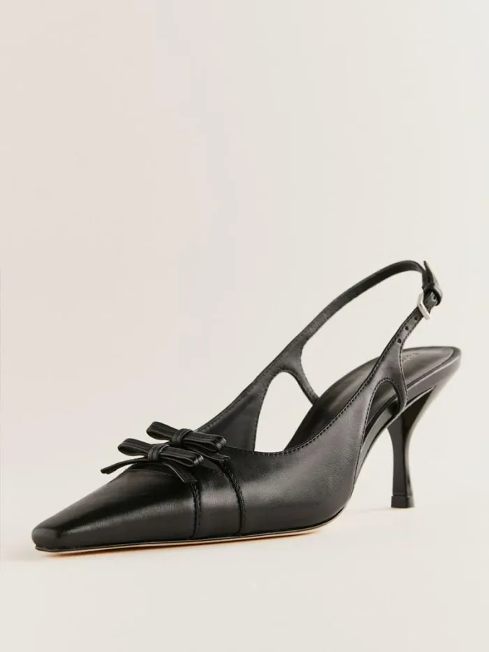 The Reformation Noreen Slingback Pump Black Leather 8211 WeddingsShoes