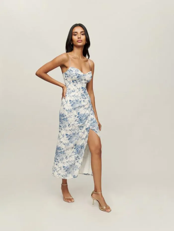 The Reformation Petites Kourtney Dress Pompadour 8211 Clothing