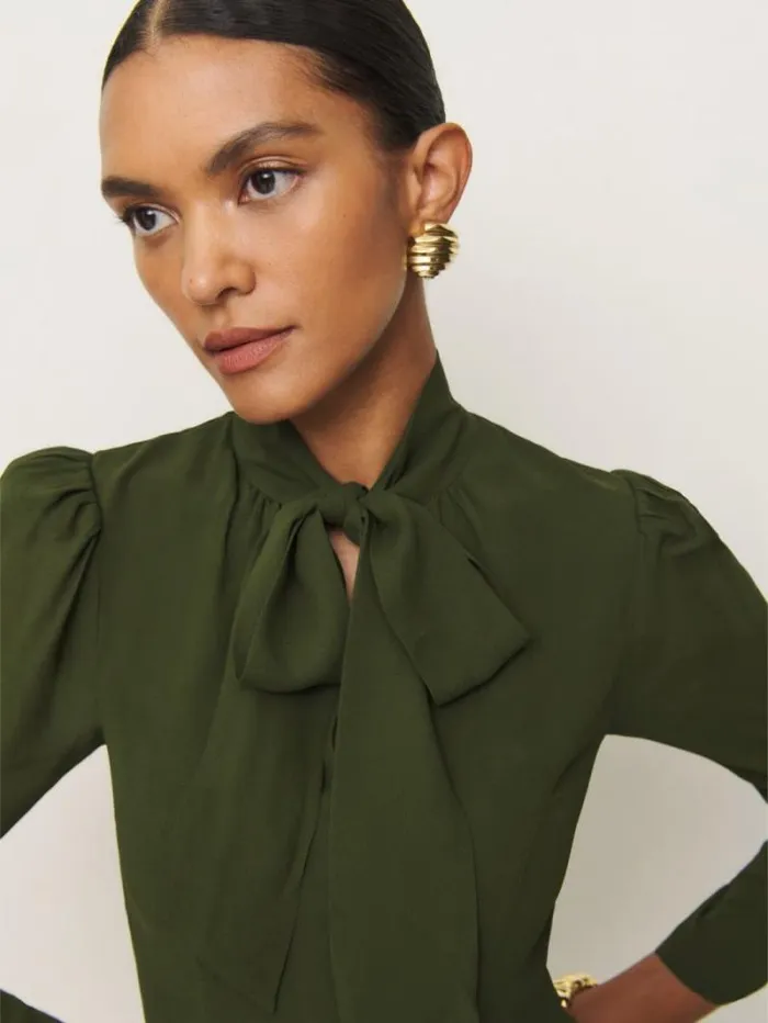 The Reformation Petites Sunna Dress Fern Green 8211 Clothing