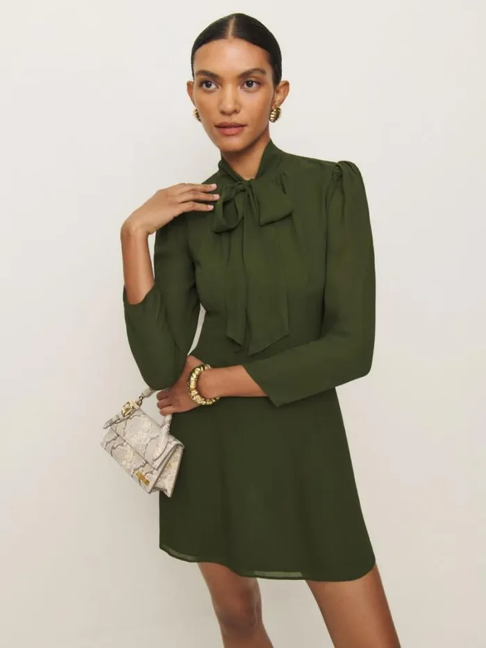 The Reformation Petites Sunna Dress Fern Green 8211 Clothing