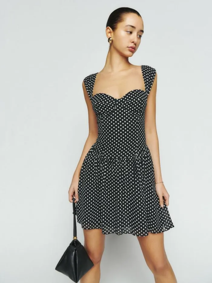 The Reformation Petites Taiga Dress Caviar Dot 8211 Clothing