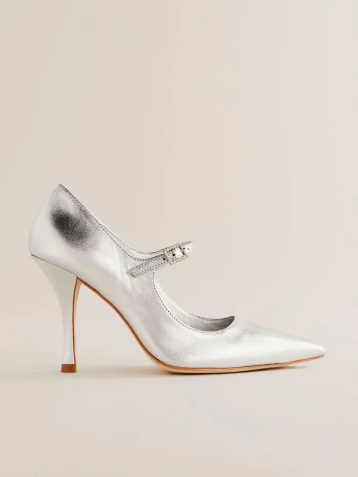The Reformation Polly Mary Jane Pump Silver 8211 Shoes