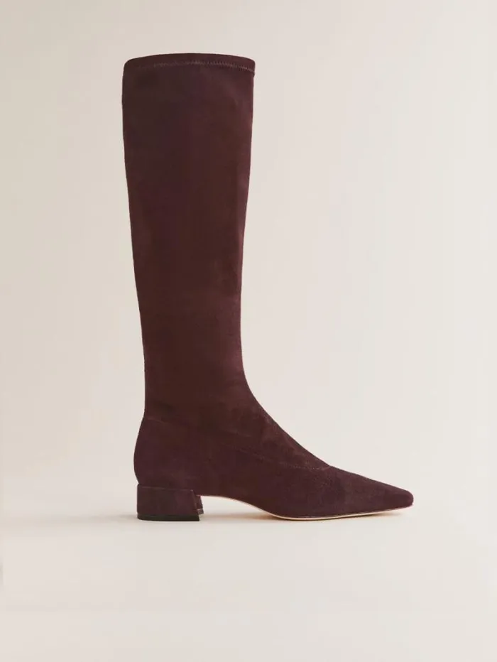 The Reformation Raven Knee Boot Espresso Stretch Suede 8211 Shoes
