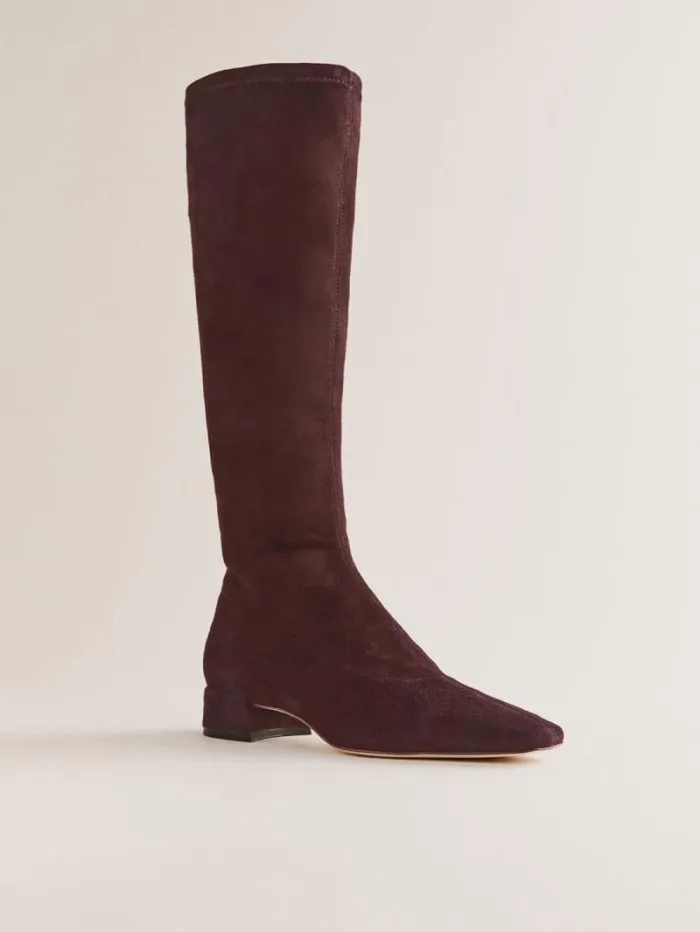 The Reformation Raven Knee Boot Espresso Stretch Suede 8211 Shoes