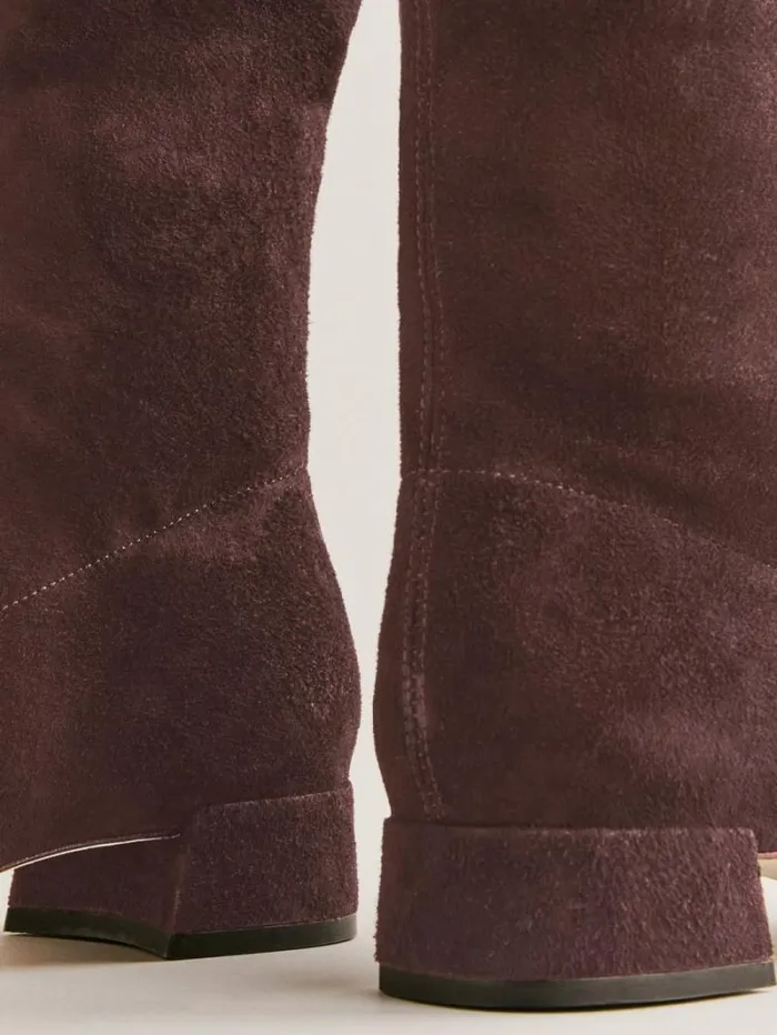 The Reformation Raven Knee Boot Espresso Stretch Suede 8211 Shoes