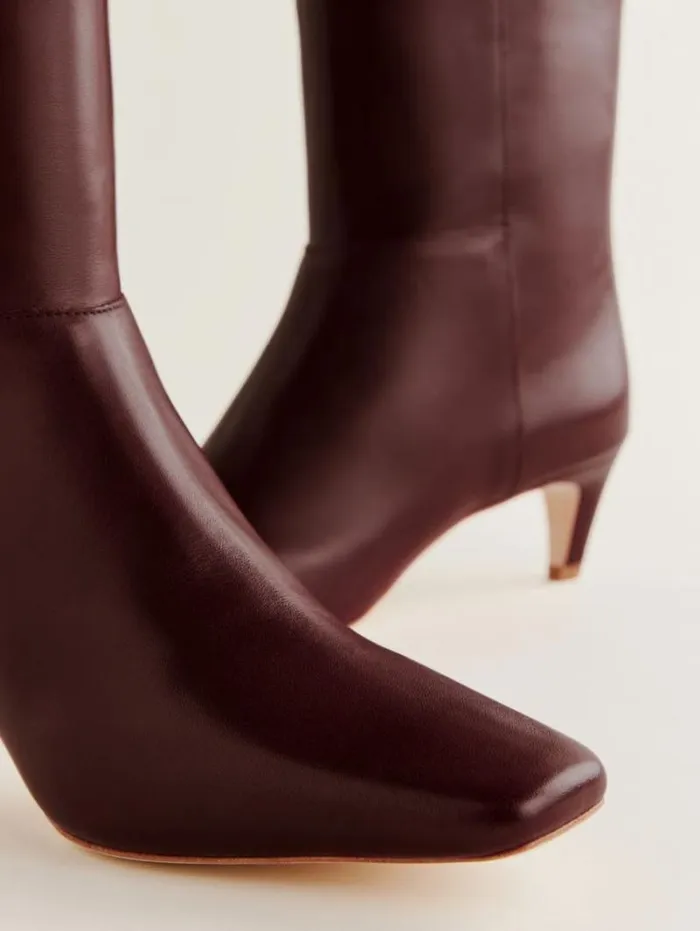 The Reformation Remy Knee Boot Ruby Leather 8211 Shoes