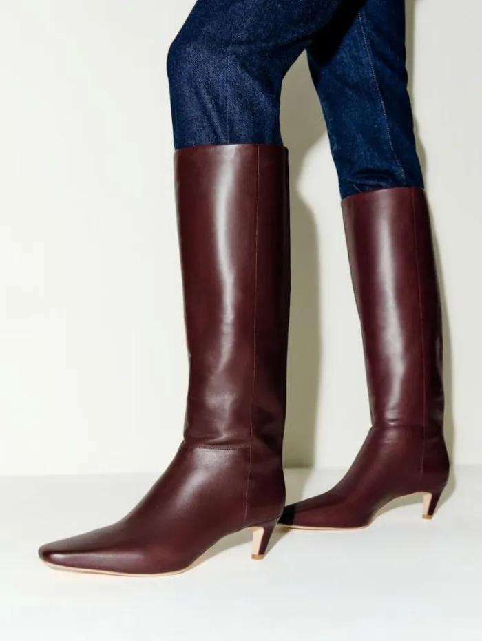 The Reformation Remy Knee Boot Ruby Leather 8211 Shoes