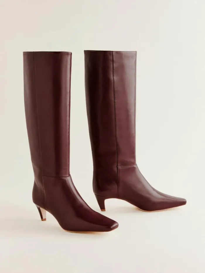 The Reformation Remy Knee Boot Ruby Leather 8211 Shoes