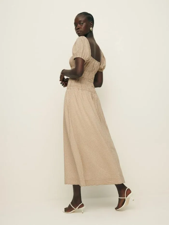 The Reformation Rhett Dress Anzo Check 8211 Clothing