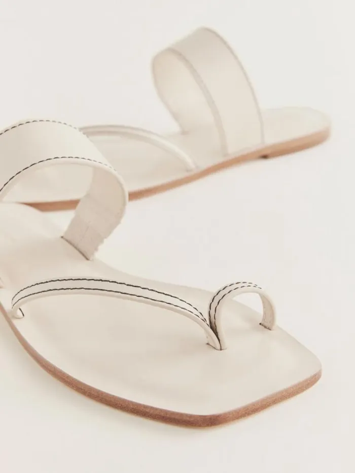 The Reformation Sawyer Flat Sandal Almond Leather 8211 Shoes