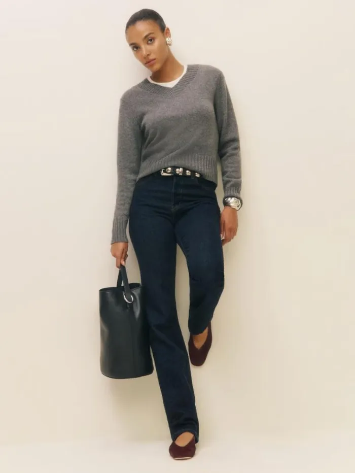 The Reformation Seleena Bucket Bag Black Leather 8211 Bags
