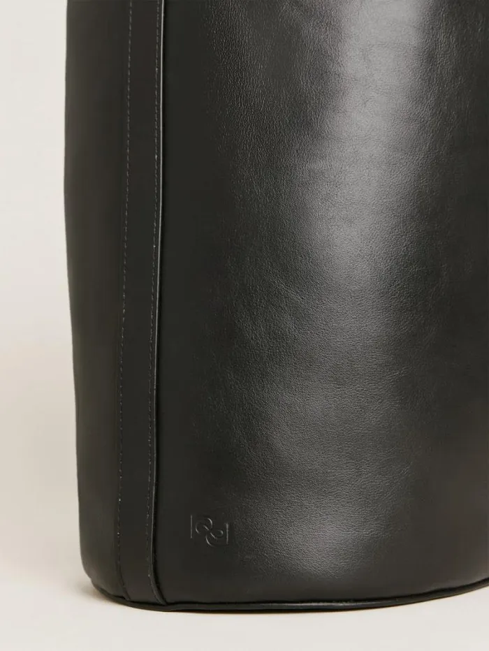 The Reformation Seleena Bucket Bag Black Leather 8211 Bags