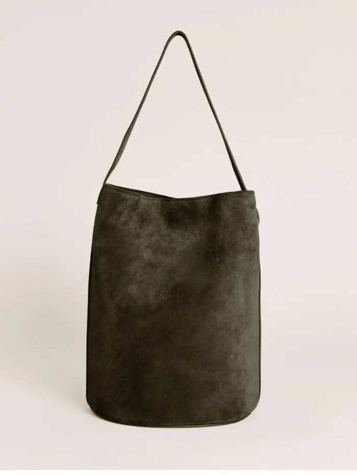 The Reformation Seleena Bucket Bag Leccio Suede 8211 Bags