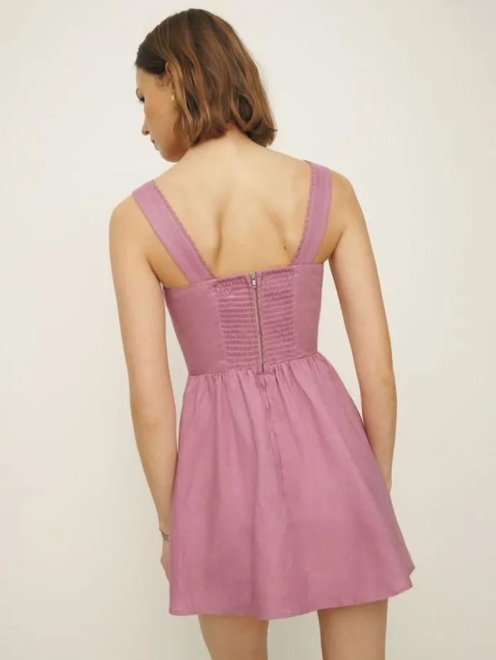 The Reformation Sheri Linen Dress Rose Petals 8211 Clothing