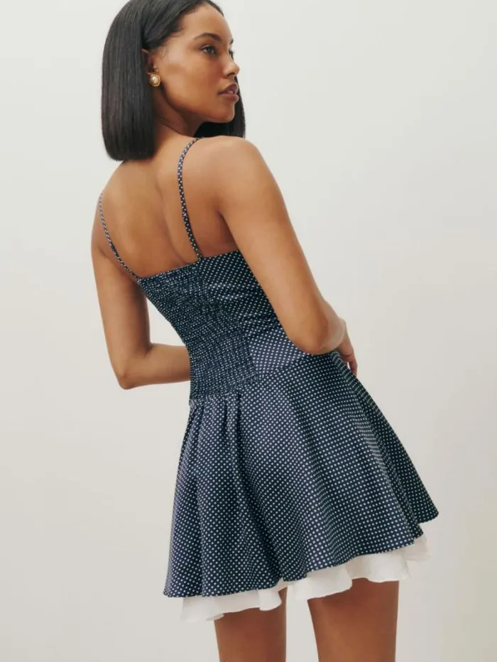 The Reformation Ursula Silk Dress Raindrops 8211 Clothing