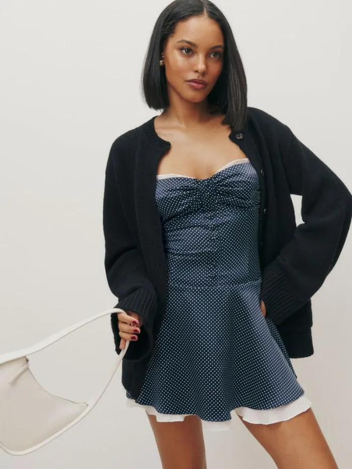 The Reformation Ursula Silk Dress Raindrops 8211 Clothing