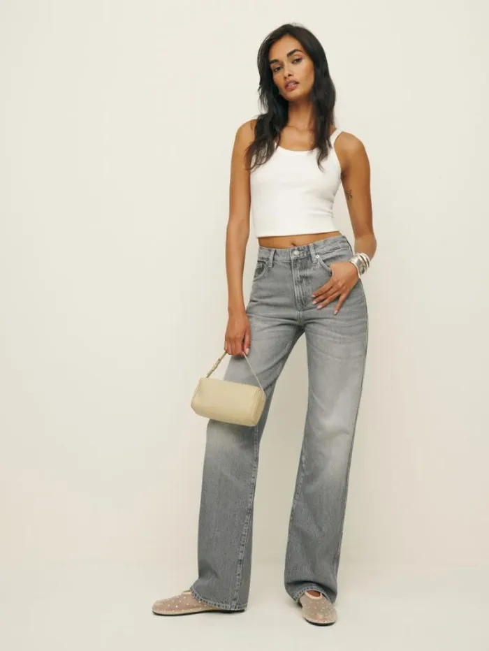 The Reformation Val 90s Mid Rise Straight Jeans Nixie 8211 Clothing