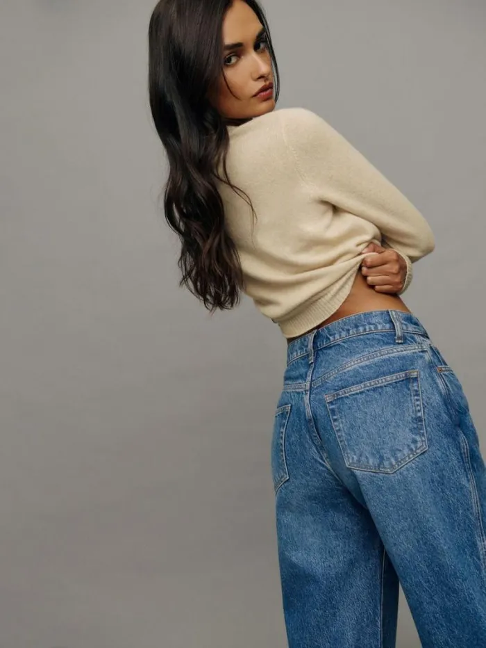 The Reformation Val 90s Mid Rise Straight Jeans Pelican 8211 Clothing
