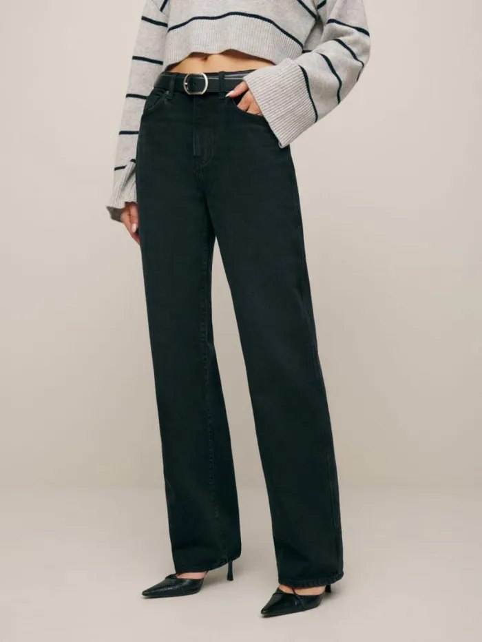 The Reformation Val 90s Mid Rise Straight Jeans Vana 8211 Clothing