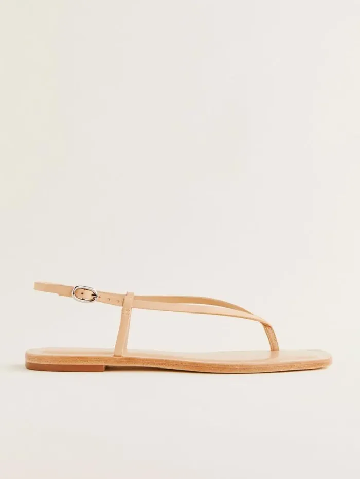 The Reformation Vincenza Thong Sandal Porcini Leather 8211 Shoes