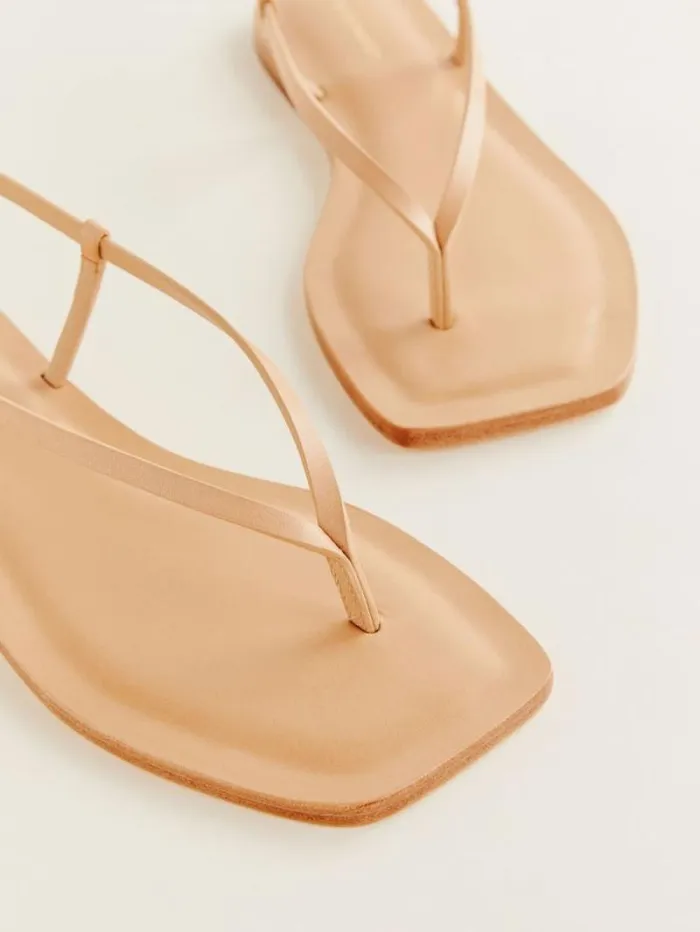 The Reformation Vincenza Thong Sandal Porcini Leather 8211 Shoes