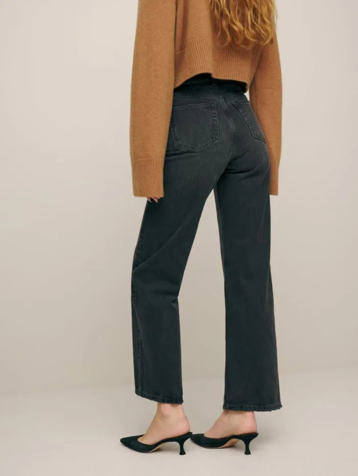 The Reformation Wilder High Rise Wide Leg Cropped Jeans Trinity 8211 Clothing