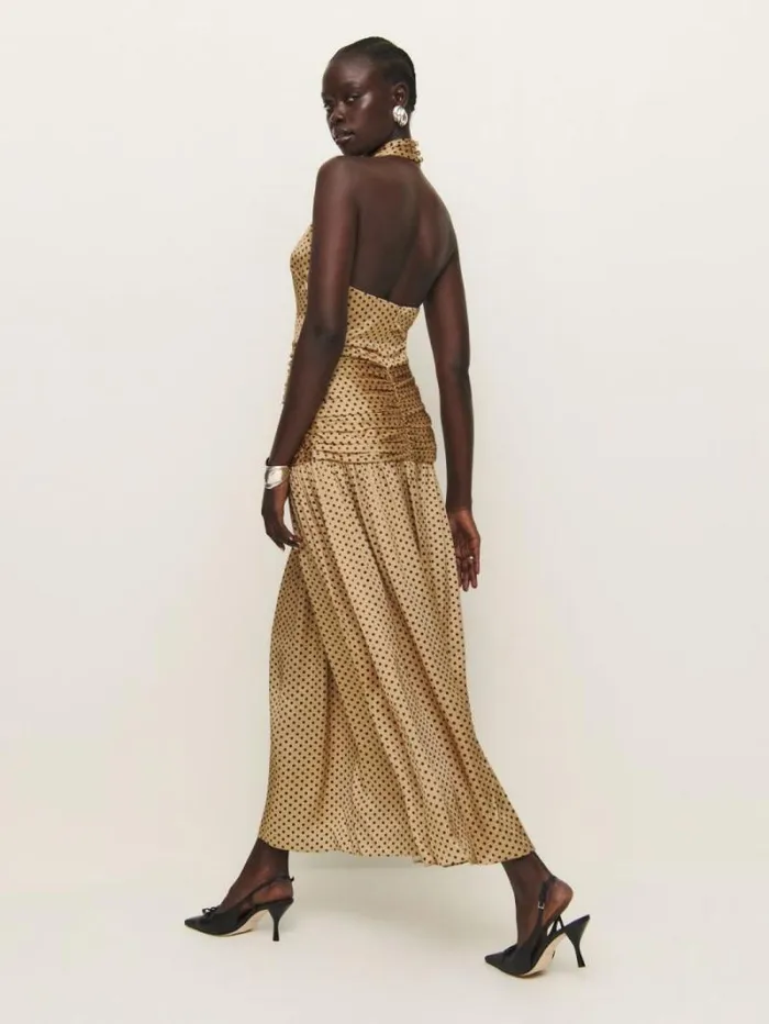 The Reformation Zaria Silk Dress Alder Dot 8211 ClothingWeddings