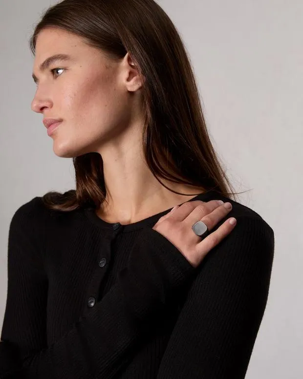 The Square Signet Ring Black TitaniumSterling Silver WomenMen BeltsSunglasses rag and bone