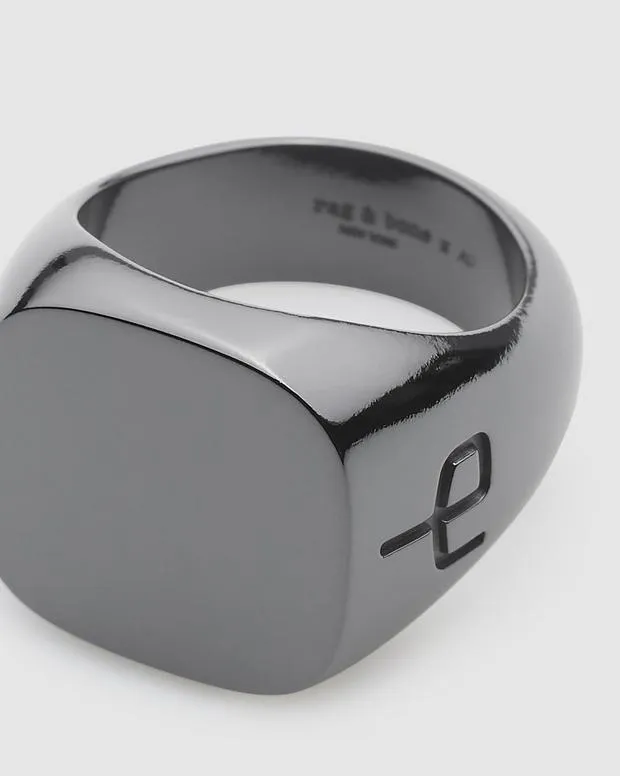 The Square Signet Ring Black TitaniumSterling Silver WomenMen BeltsSunglasses rag and bone