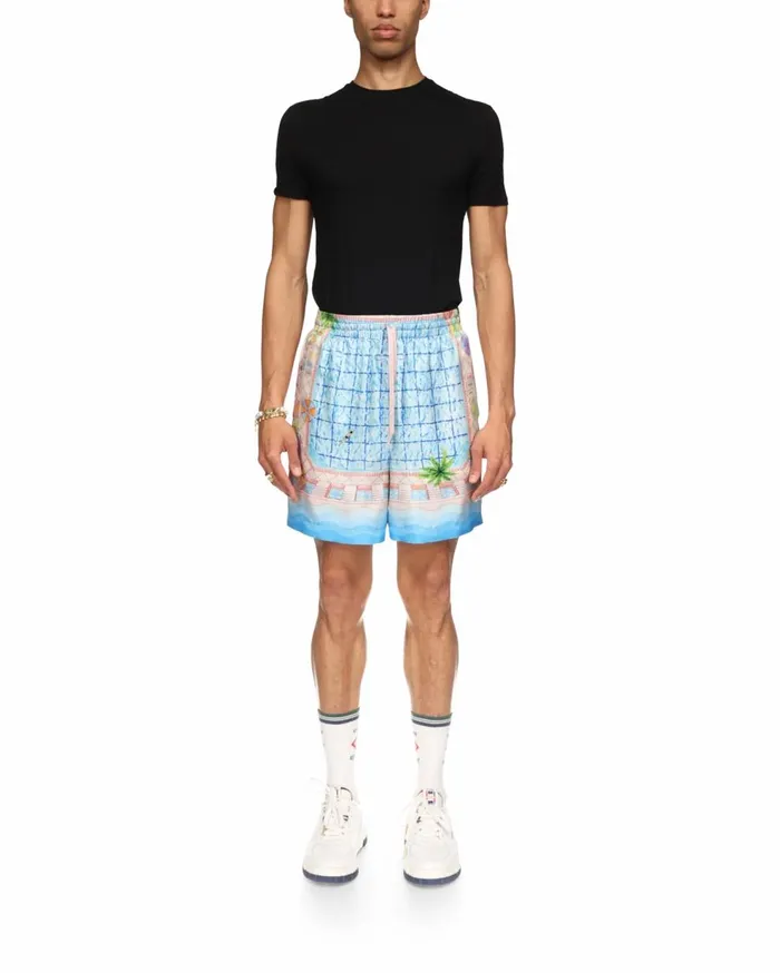 Trousers and Shorts Men Casablanca Paris Le Plongeon Silk Shorts