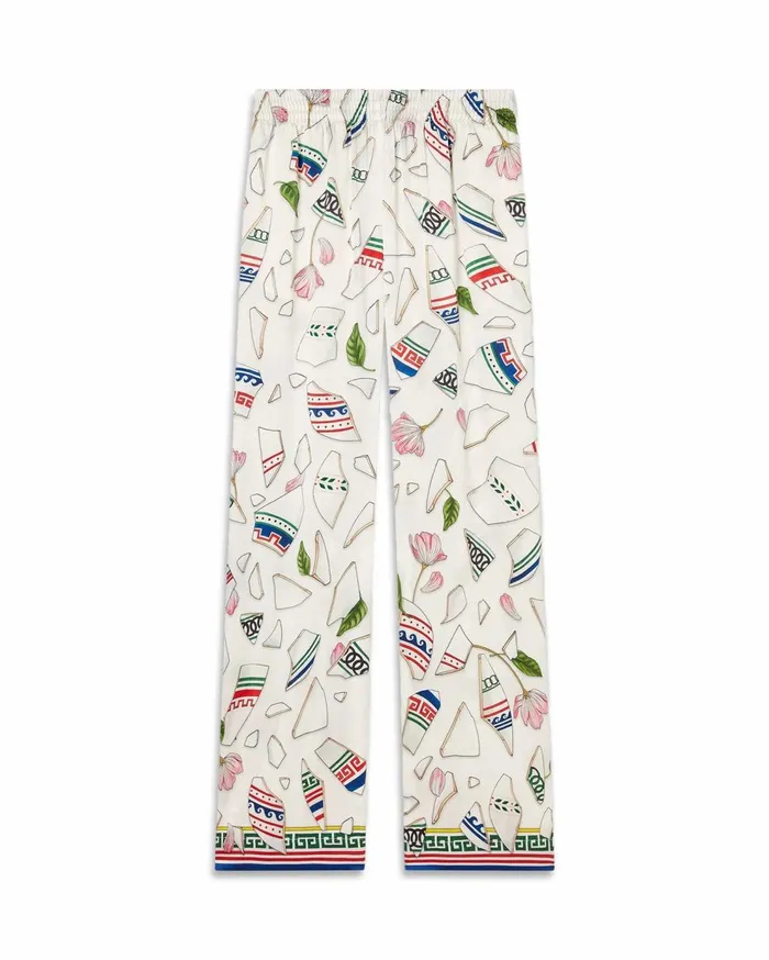 Trousers and Shorts Women Casablanca Paris Le Vase Brise Silk Trousers