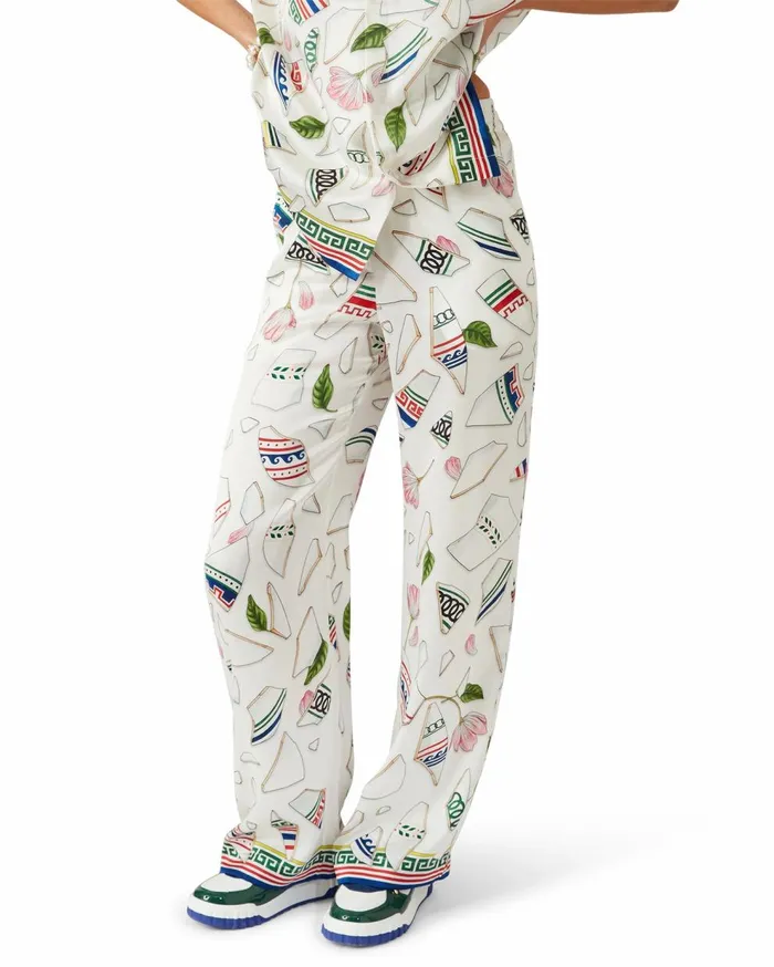 Trousers and Shorts Women Casablanca Paris Le Vase Brise Silk Trousers Trousers and Shorts Women Casablanca Paris Le Vase Brise Silk Trousers