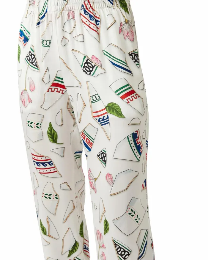 Trousers and Shorts Women Casablanca Paris Le Vase Brise Silk Trousers Trousers and Shorts Women Casablanca Paris Le Vase Brise Silk Trousers