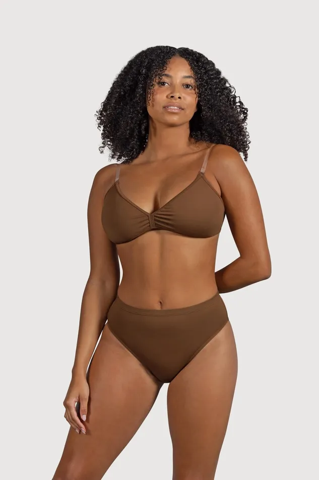 Underwear Adult Bloch Ladies Deva V Front Bra Cocoa