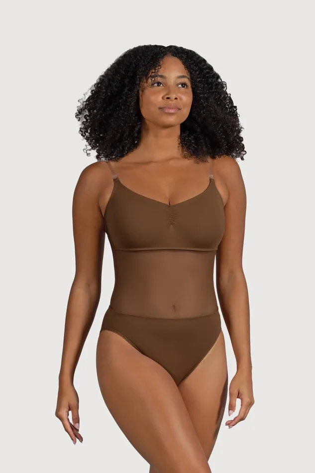 Underwear Adult Ladies Cordelia Mesh Panel Bodysuit Cocoa Bloch